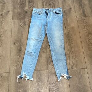 Zara Light Blue Distressed Skinny Jeans